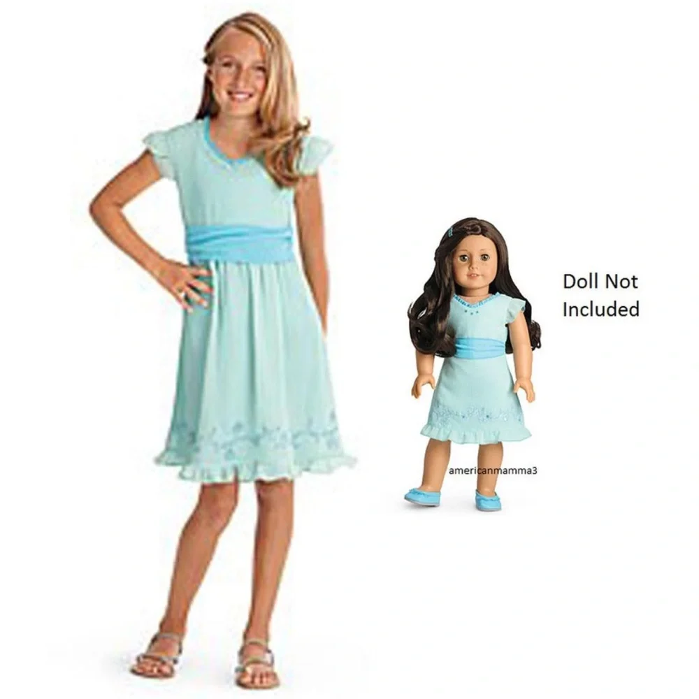 American Girl petals and posies blue dress for girls 7